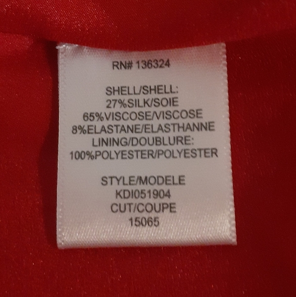 Halston Heritage Women's One Shoulder Mini Dress Scarlet Silk Blend Size Medium - Picture 4 of 4